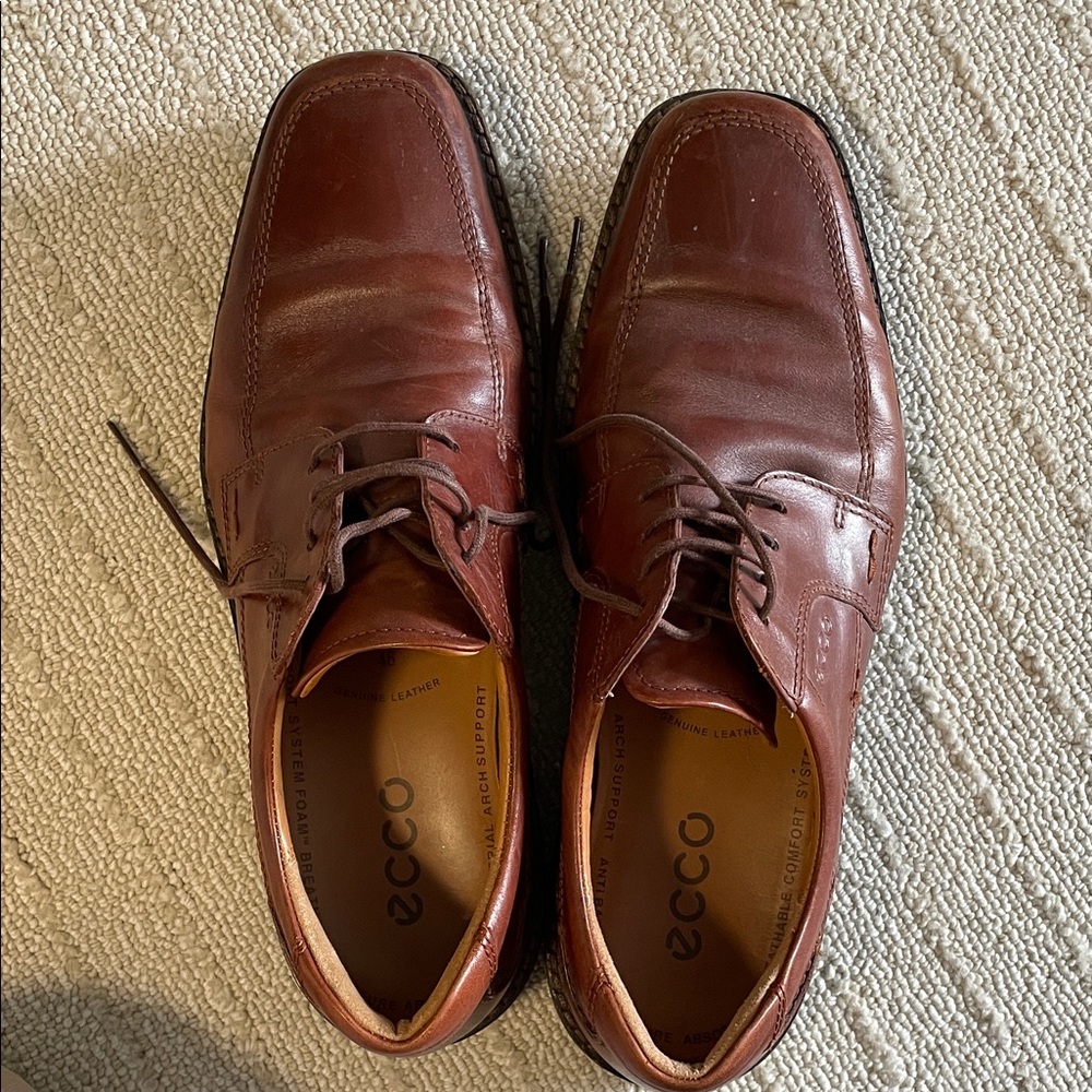 Ecco Men's Rich Brown Leather Oxfords